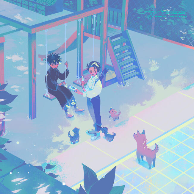 Post-Mission cool down! A Summer page illustration for Jujutsu Kaisen Reverie Zine.